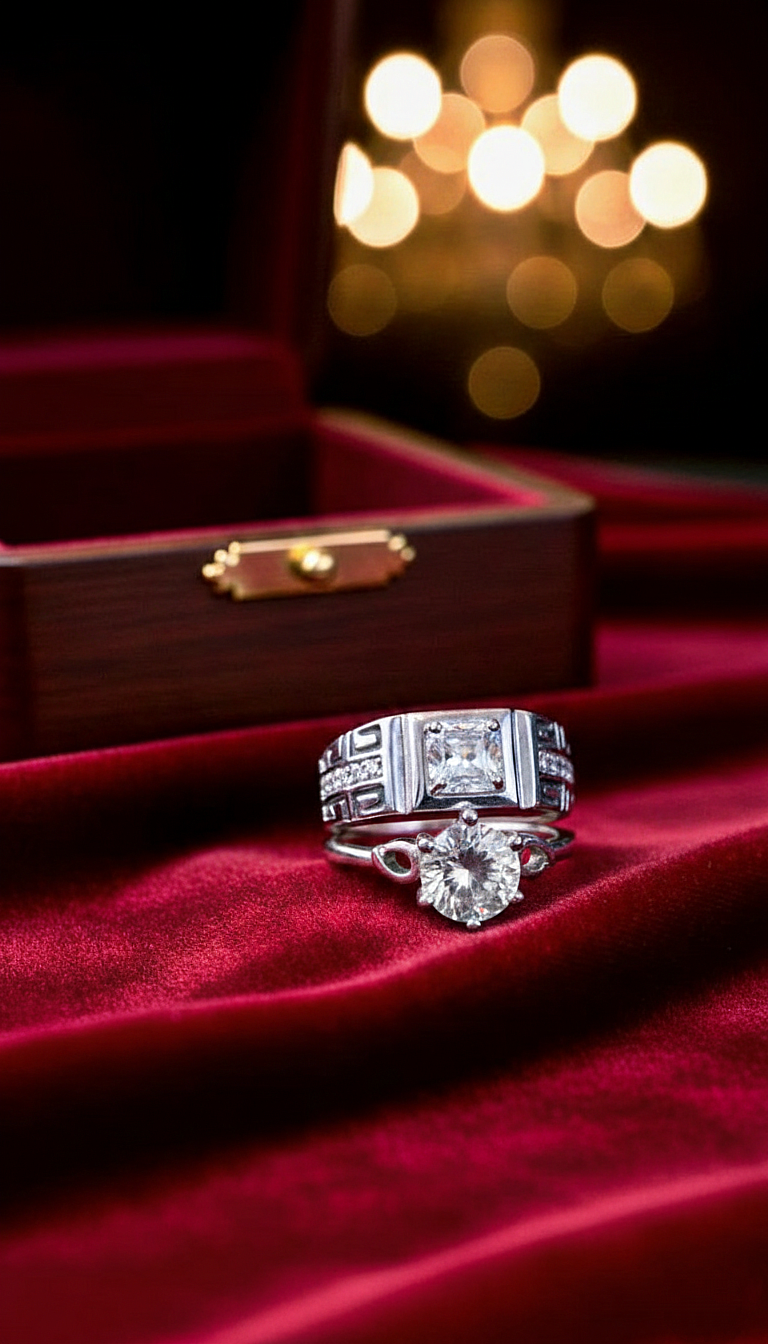 Romantic 😍 & Elegant (Best for Gifting  For Eid) 🎁 Celebrate Your Connection👩‍❤️‍👨 – Stunning Couple Rings for Every Story!